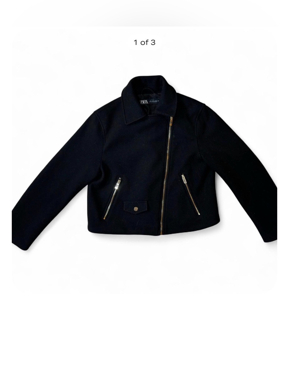 Zara Black Zip-Front Jacket